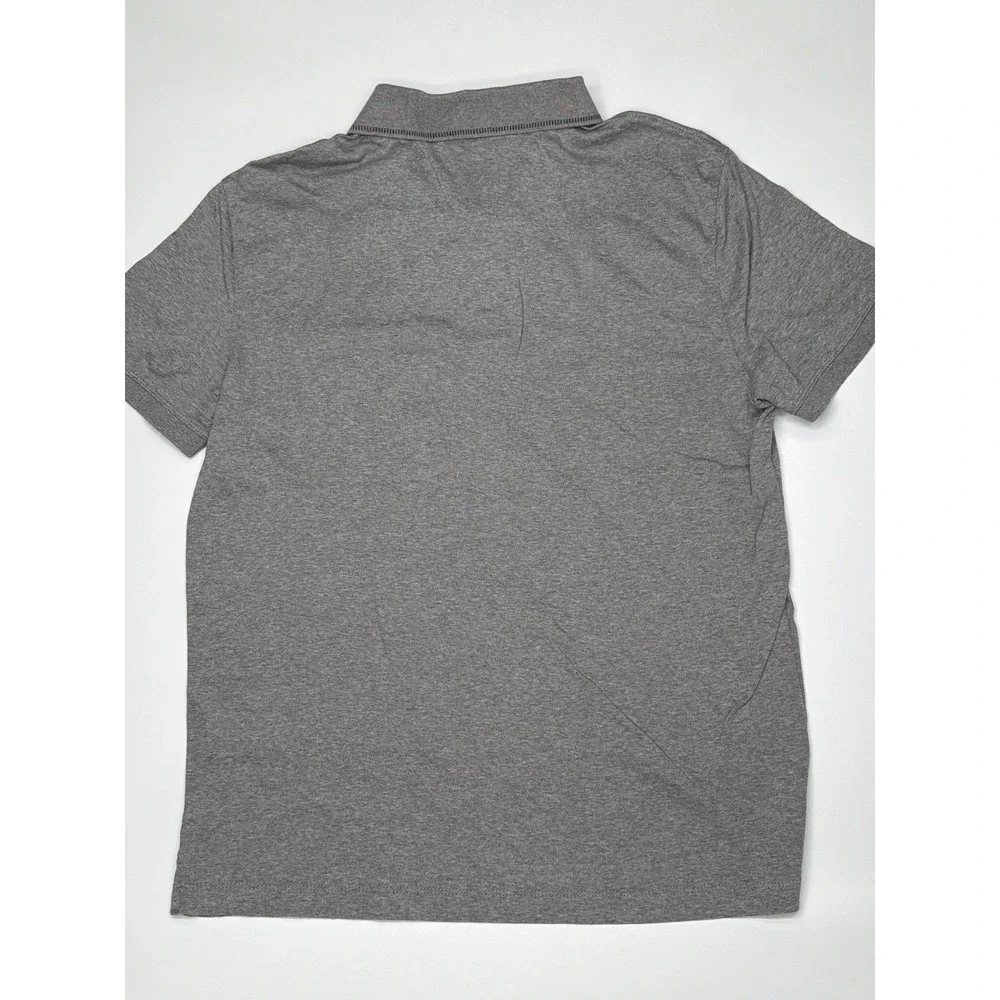 Banana Republic Luxe Touch Performance Polo Shirt Men Large Slim Fit Gray Cotton